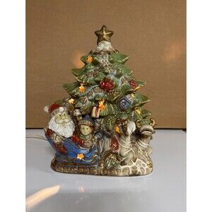 Vintage Kirklands Potters Garden ceramic Christmas tree nightlight Decoration